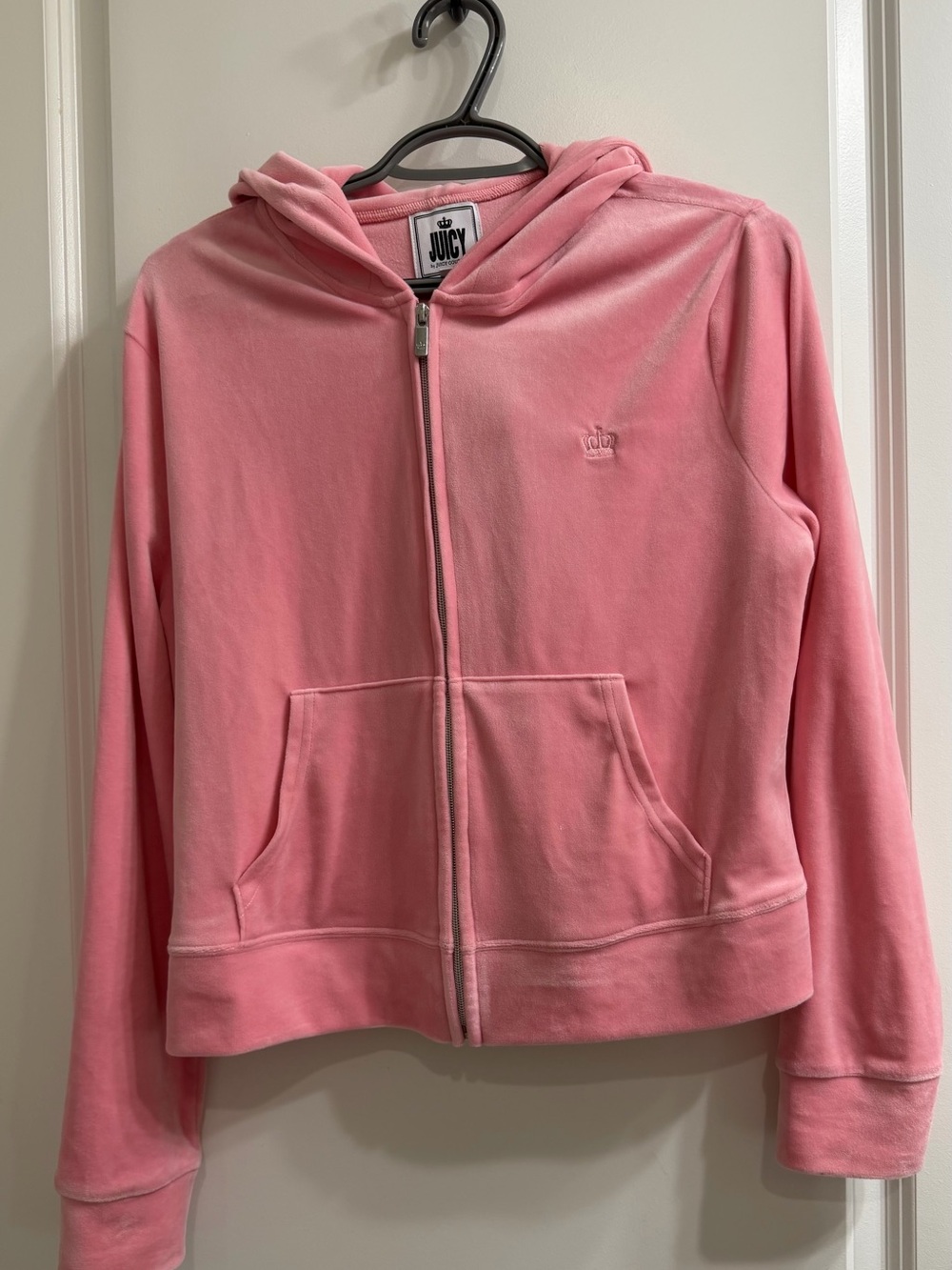 Juicy Couture Rose Pink Velour Zip-Up Hoodie